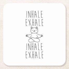 inhale Exhale yoga cat Kartonnen Onderzetters
