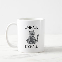 Inhale Exhale Yoga Cat Koffiemok