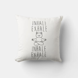 inhale Exhale yoga cat Kussen