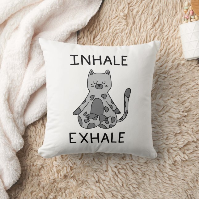 Inhale Exhale Yoga Cat Kussen (Deken)