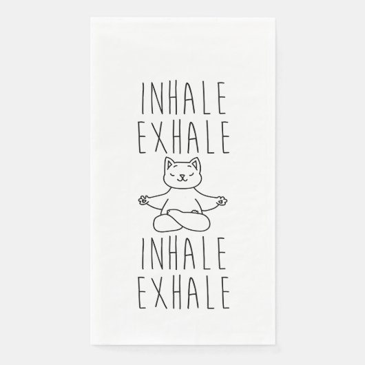 inhale Exhale yoga cat Servet (Voorkant)