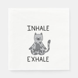 Inhale Exhale Yoga Cat Servet