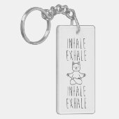 inhale Exhale yoga cat Sleutelhanger (Voorkant Links)