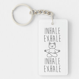 inhale Exhale yoga cat Sleutelhanger