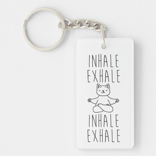 inhale Exhale yoga cat Sleutelhanger (Voorkant)