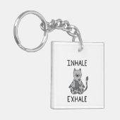 Inhale Exhale Yoga Cat Sleutelhanger (Voorkant Links)