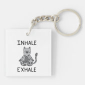 Inhale Exhale Yoga Cat Sleutelhanger (Achterkant)