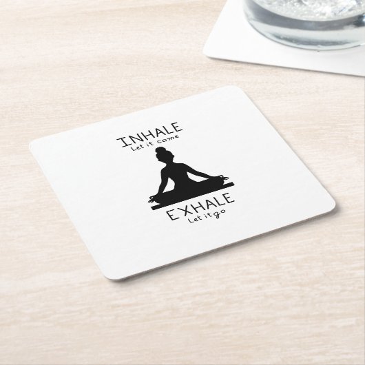 Inhale Exhale Yoga Kartonnen Onderzetters (Schuin)