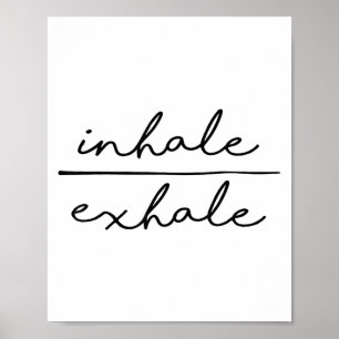 Inhale & Exhale Yoga Liefhebber Dames Yoga Motivat Poster