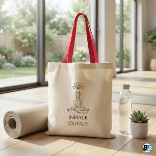 Inhale Exhale Yoga Meditatie Lotuspositie Minimali Tote Bag