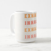 Inhale Exhale Yoga Meditation Breath Typografie Koffiemok (Voorkant links)