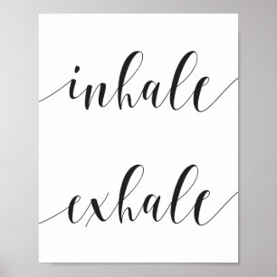 Inhale Exhale Yoga Meditation Modern Typografie Poster