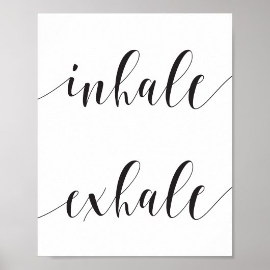 Inhale Exhale Yoga Meditation Modern Typografie Poster (Voorkant)