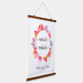 Inhale Exhale Yoga Quote Floral Hangend Wandkleed (Gebogen)