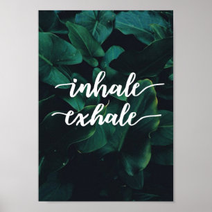 inhale exhale yoga spiritueel poster met voorbedac