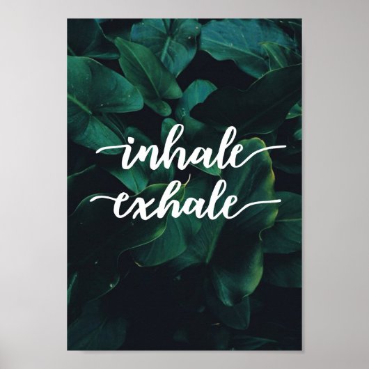 inhale exhale yoga spiritueel poster met voorbedac (Voorkant)