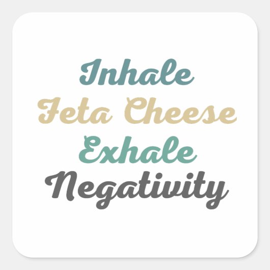 Inhale feta-kaas Sticker met hoge restwaarde (Voorkant)