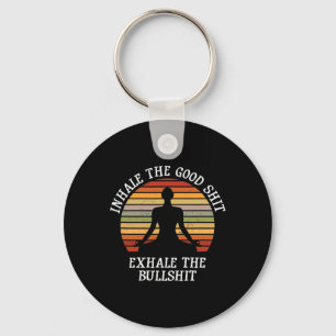 Inhale Goed Exhale Bull Grappige Quote Yoga Medita Sleutelhanger