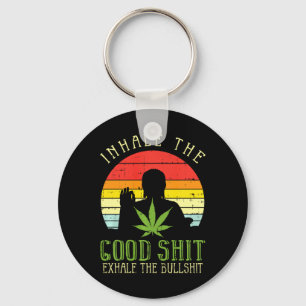 Inhale Goed Exhale Bull Onkruid Yoga Cadeau Premiu Sleutelhanger