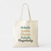 Inhale Gouda Cheese Exhale Negativiteit Tote Bag (Achterkant)