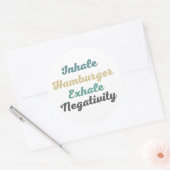 Inhale Hamburger Exhale NegativiteitsStickers Ronde Sticker (Envelop)