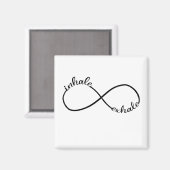 Inhale Infinity Sign Symbool T-Shirt Yogi Magneet (Voorkant / Achterkant)