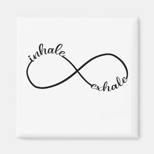 Inhale Infinity Sign Symbool T-Shirt Yogi Magneet (Voorkant)