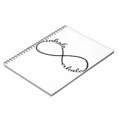 Inhale Infinity Sign Symbool T-Shirt Yogi Notitieboek (Linkerzijde)