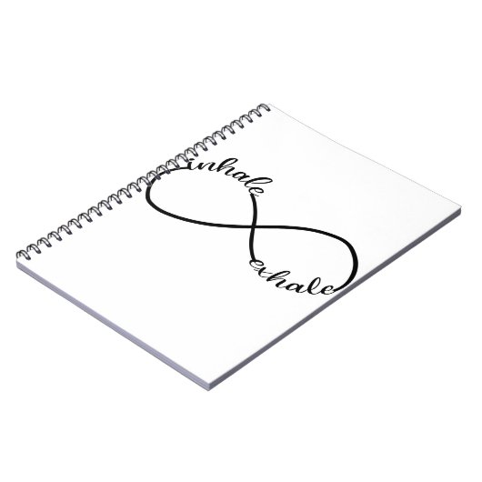 Inhale Infinity Sign Symbool T-Shirt Yogi Notitieboek (Linkerzijde)