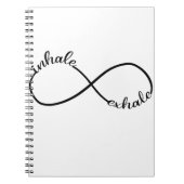 Inhale Infinity Sign Symbool T-Shirt Yogi Notitieboek (Voorkant)