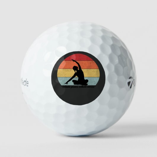 Inhale Peace Exhale Stress Yoga Quote Golfballen (Voorkant)