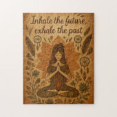 🧩 Inhale the Future, Exhale the Past – Boho Yoga  Legpuzzel (Verticaal)