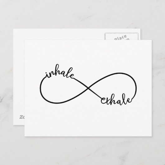 Inhale, uitademing, oneindig teken briefkaart (Voorkant / Achterkant)