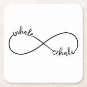 Inhale, uitademing, oneindig teken kartonnen onderzetters (Voorkant)