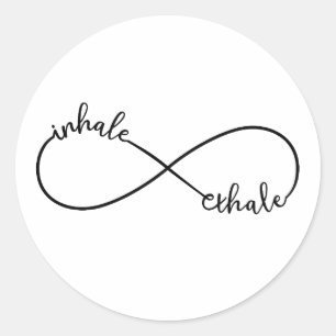 Inhale, uitademing, oneindig teken ronde sticker