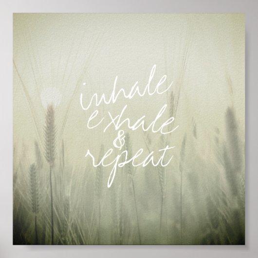 inhale vergroot poster tekst op foto van natuur (Voorkant)