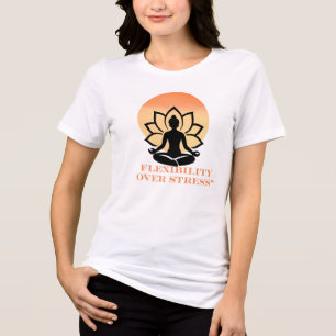 Inhale Vrede Exhale Stress Yoga Citaat Tri-Blend Shirt