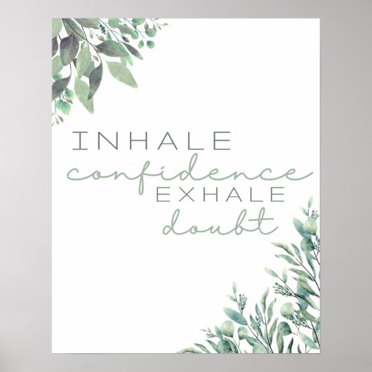 Inhaleer Confidence Inspirerend Quote Art Print (Voorkant)