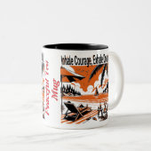 Inhaleer Courage Exhale Doubt - Inspirerend Koffie Tweekleurige Koffiemok (Voorkant rechts)