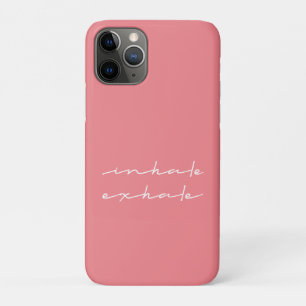Inhaleer en exhaleer tekst in witte vloeiende lett Case-Mate iPhone case