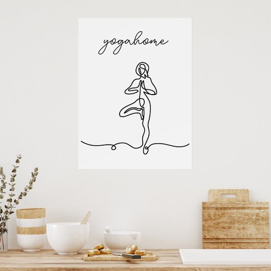 Inhaleer Exhale Ademhaling moderne yoga studio Poster (Keuken)