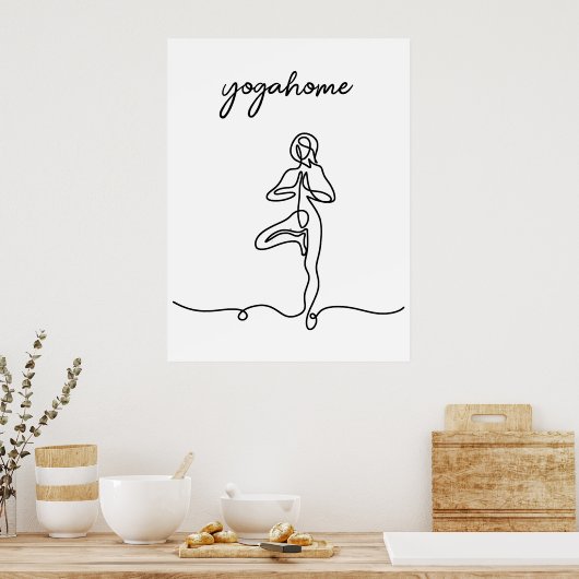 Inhaleer Exhale Ademhaling moderne yoga studio Poster (Keuken)