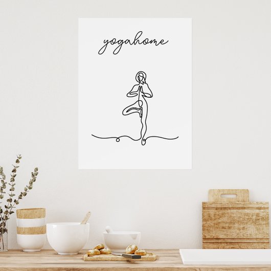 Inhaleer Exhale Meditatie moderne yoga studio Poster (Keuken)