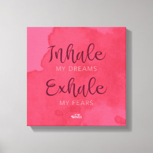"Inhaleer mijn dromen" - gestrekt canvas Afdruk
