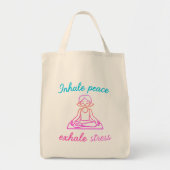 Inhaleer Peace Adem Stress uit | Mindful Yoga Grap Tote Bag (Voorkant)