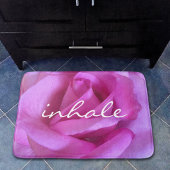 Inhaleer Quote Hot Pink Roos Flower Foto Modern Badmat