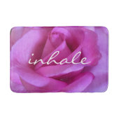 Inhaleer Quote Hot Pink Roos Flower Foto Modern Badmat (Voorkant)