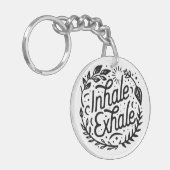 Inhaleer uitademen diep adem sleutelhanger (Voorkant Links)