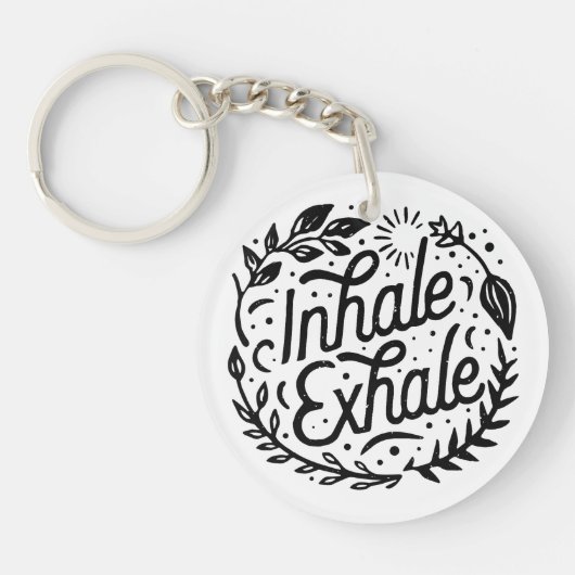 Inhaleer uitademen diep adem sleutelhanger (Voorkant)