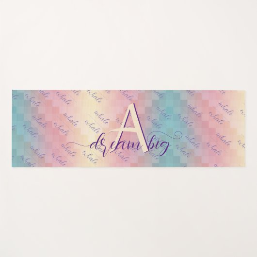 Inhaleer Uitademen Droom Grote Motivatie Pastel Om Yogamat (Voorkant (horizontaal))